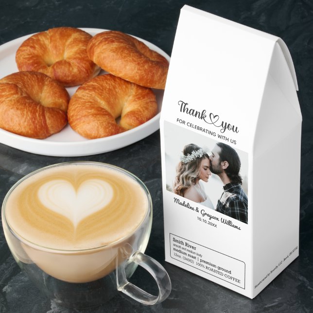 Stylish Personalized Custom Photo Romantic Wedding Roasted Coffee (Breakfast)