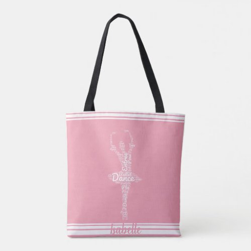Stylish personalized Dance tote bag Pink