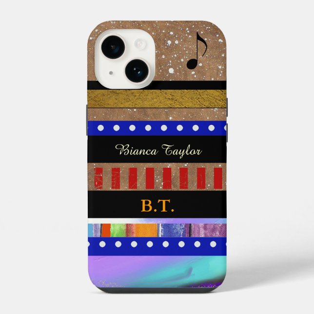 stylish & personalized different stripes iphone case (Back)