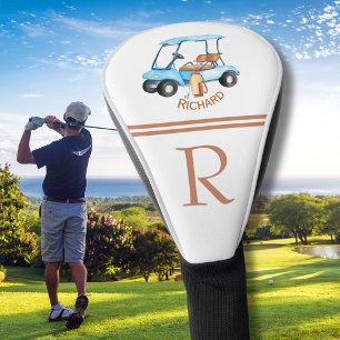 Stylish Personalized Golf Cart Monogram Name Head Cover