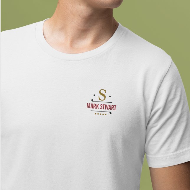 Stylish Personalized Golf Player Logo White T-Shirt (Creator Uploaded)