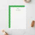 Stylish Personalized Green Note Card with Bow | Zazzle