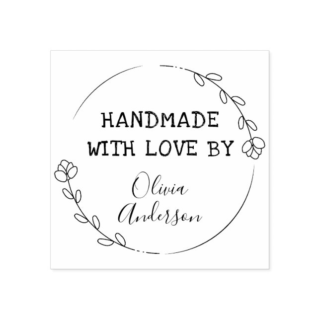Stylish Personalized Handmade By Rubber Stamp (Imprint)