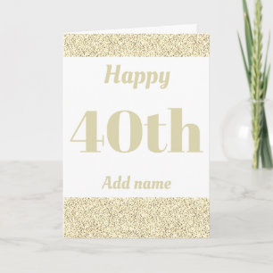 Stylish personalized happy birthday 40th card