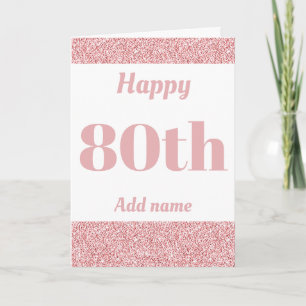 Stylish personalized happy birthday 80th card