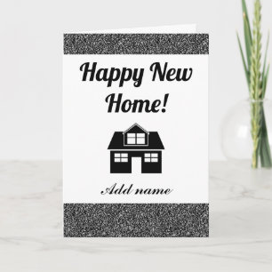 Stylish personalized happy new home card