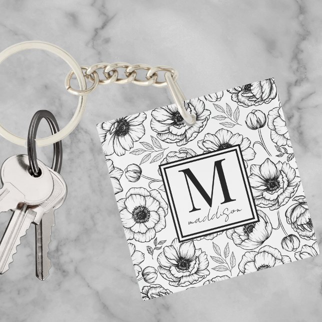 Stylish Personalized Initial Monogram Keychain (Stylish Personalized Initial Monogram Keychain)