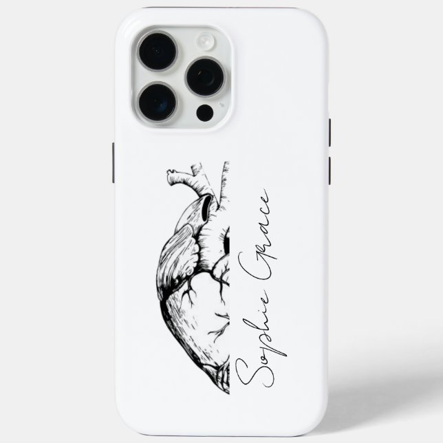 Stylish Personalized iPhone Case with Photo & Text (Back)