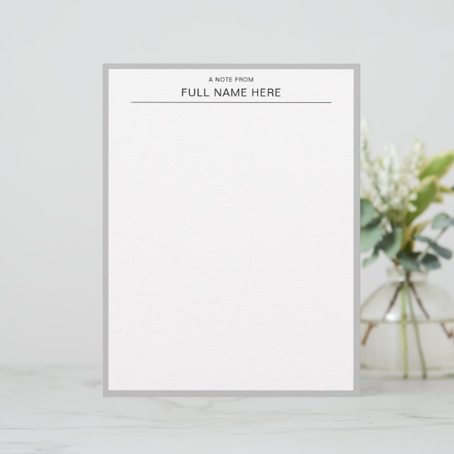 Stylish Personalized Letterhead for Thoughtful Mes (Standing Front)
