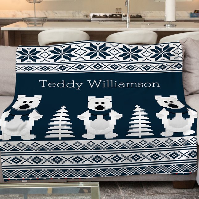Stylish personalized modern nordic patterned  fleece blanket (Creator Uploaded)