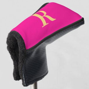 Stylish Personalized Monogram Hot Pink Golf Head Cover
