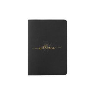 Stylish Personalized Monogram with Name Passport Holder