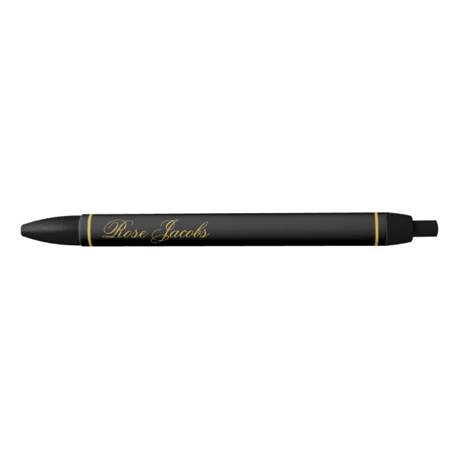 Stylish Personalized Name Black Colored Writing Pen (Front)