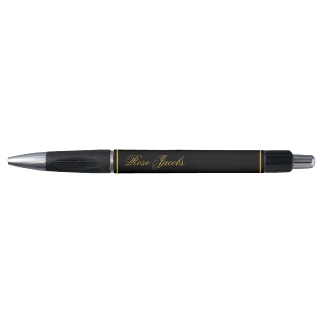 Stylish Personalized Name Black Emmy Pen (Front)
