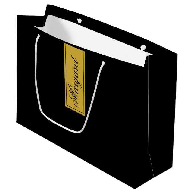 Stylish Personalized Name Custom Large Gift Bag (Front Angled)