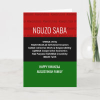 Stylish personalized NGUZO SABA Happy Kwanzaa
