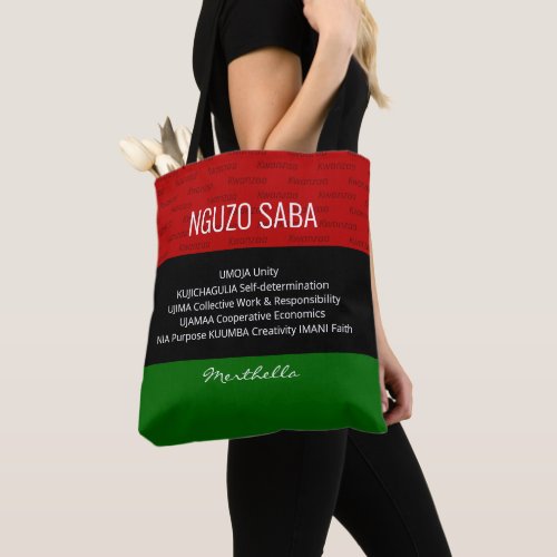 Stylish personalized NGUZO SABA Kwanzaa Tote Bag