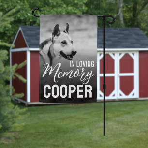 Stylish Personalized Photo Dog Memorial Garden Flag