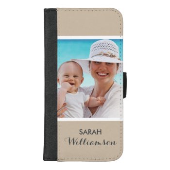 Stylish Personalized Photo - Easy Custom Your Own Iphone 8/7 Plus Wallet Case by CityHunter at Zazzle