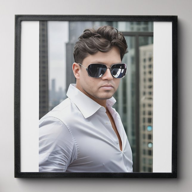 Stylish Personalized Photo Poster– Glossy Wall Art Peel And Stick Photo Tile (Front Set)
