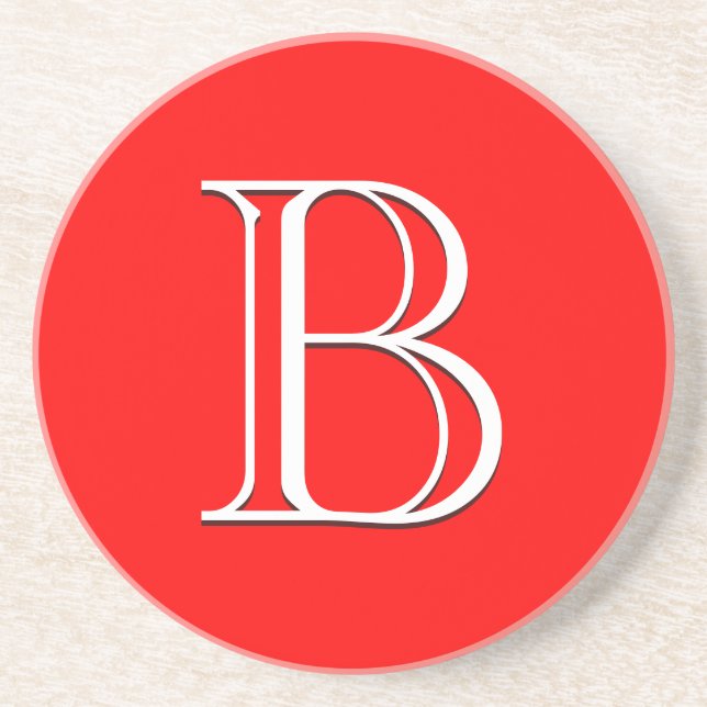 Stylish Personalized Preppy Monogram Initial Round Coaster (Front)