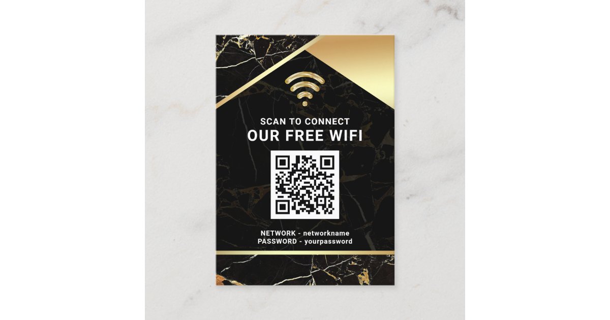 Stylish Personalized QR Code Wifi Network Password Business Card | Zazzle