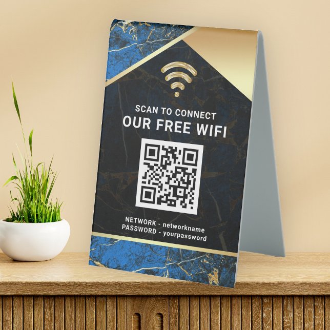 Stylish Personalized QR Code Wifi Network Password Table Tent (Creator Uploaded)