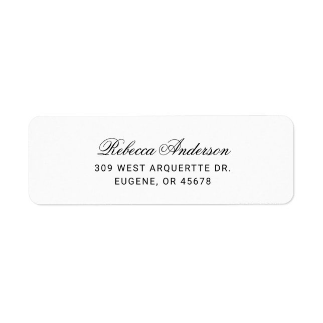 Stylish Personalized Return Address Label (Front)