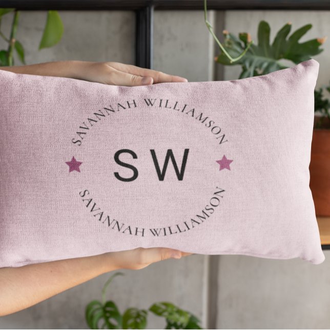 Stylish personalized soft pink  accent pillow (Creator Uploaded)