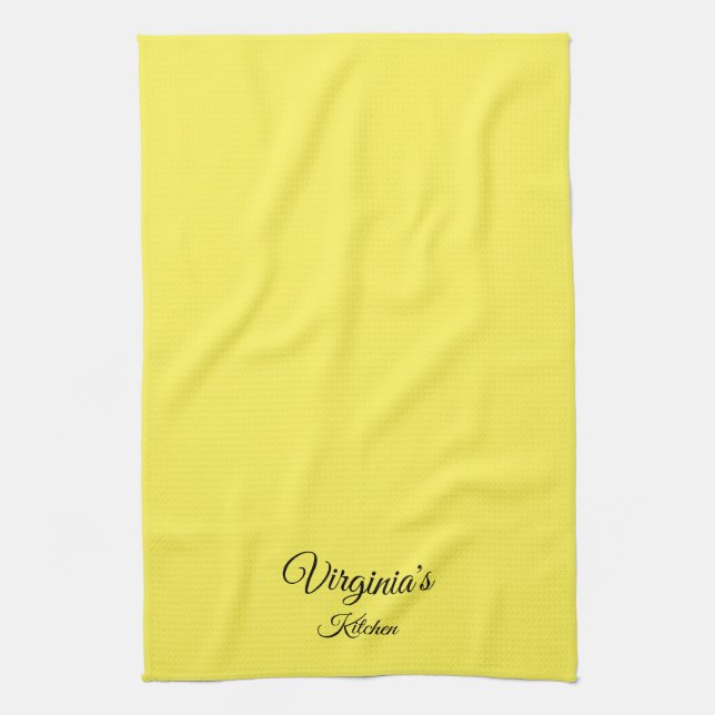 Stylish Personalized Yellow Kitchen Towel (Vertical)