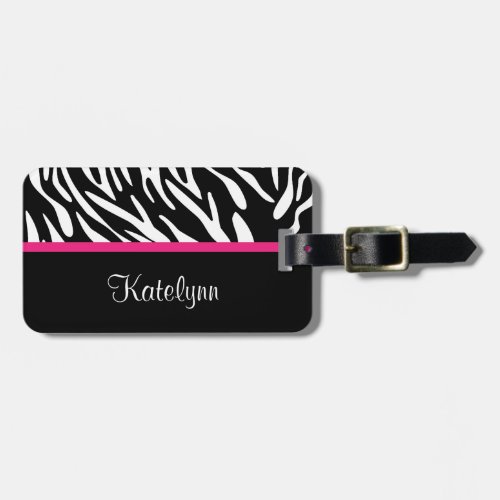 Stylish Personalized Zebra Print Luggage Tag
