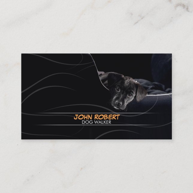 Stylish pet care dog walker walking business card (Front)