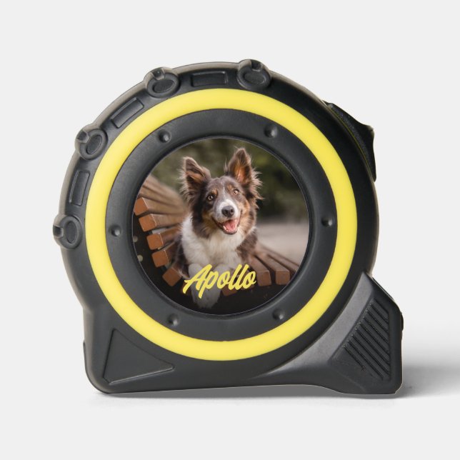 Stylish Pet Photo and Name Tape Measure (Front)