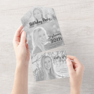 Stylish Photo All In One Birthday All In One Invitation