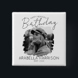 Stylish Photo Birthday Memorial Button<br><div class="desc">Memorial 'HAPPY HEAVENLY BIRTHDAY' memorial badge/button will make the perfect tribute to your love one. Featuring the saying 'happy heavenly birthday' an etched photo,  their name,  and birth/death dates,  over a white background. Font styles,  size and color can be changed by clicking on the customize further link after personalizing.</div>