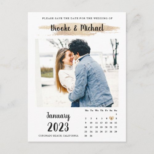 Stylish Photo Calendar Save the date card