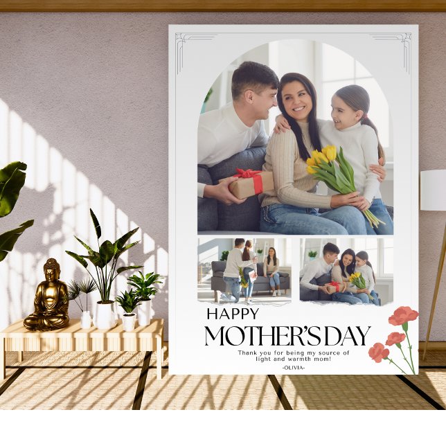 stylish photo collage elegant happy mother's day   holiday card (Creator Uploaded)