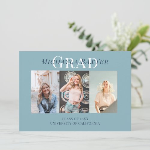 Stylish Photo collage  Graduation Party Invitation