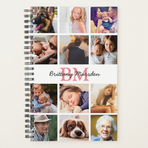 Stylish Photo Collage  Monogram 2024 Planner