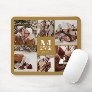  Stylish Photo Collage Personalized Monogram Gift Mouse Pad