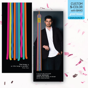 Stylish Photo Graduation Announcement Colorful