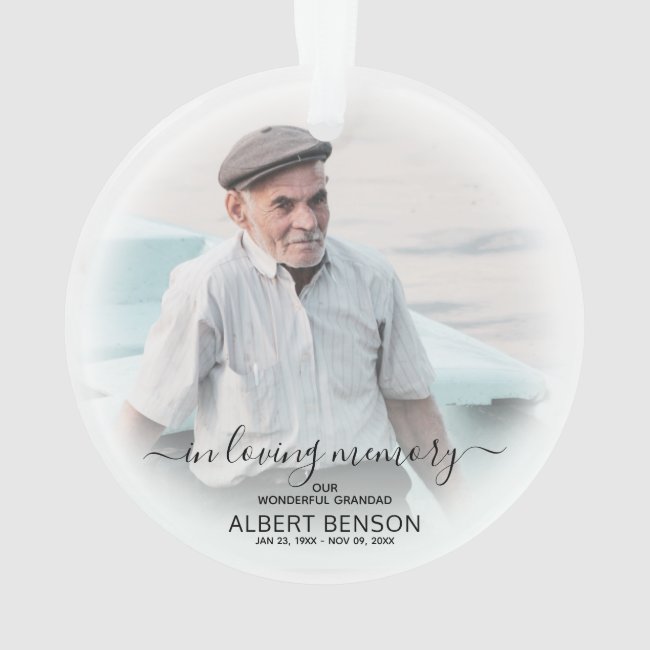 Stylish Photo In Loving Memory Christmas Ornament