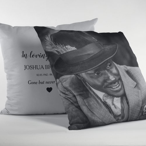 Stylish Photo In Loving Memory Throw Pillow