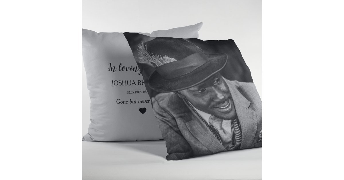Stylish Photo In Loving Memory Throw Pillow | Zazzle
