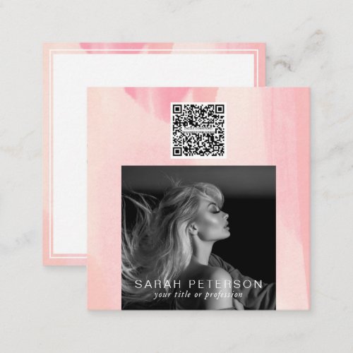 Stylish photo QR code models dancers personal Square Business Card
