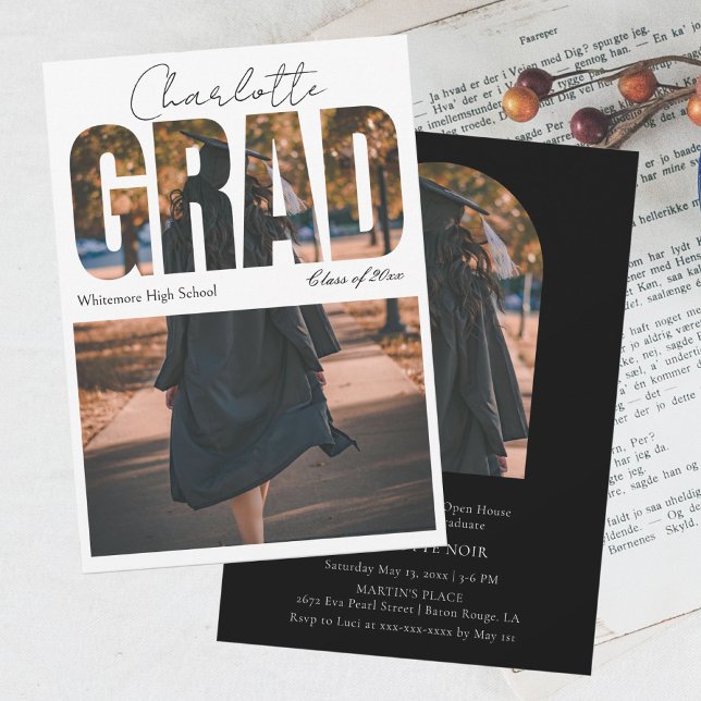 Stylish Photo Script Graduation Announcement (Creator Uploaded)