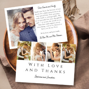 Stylish Photo Strip Modern Simple Script Wedding Thank You Card