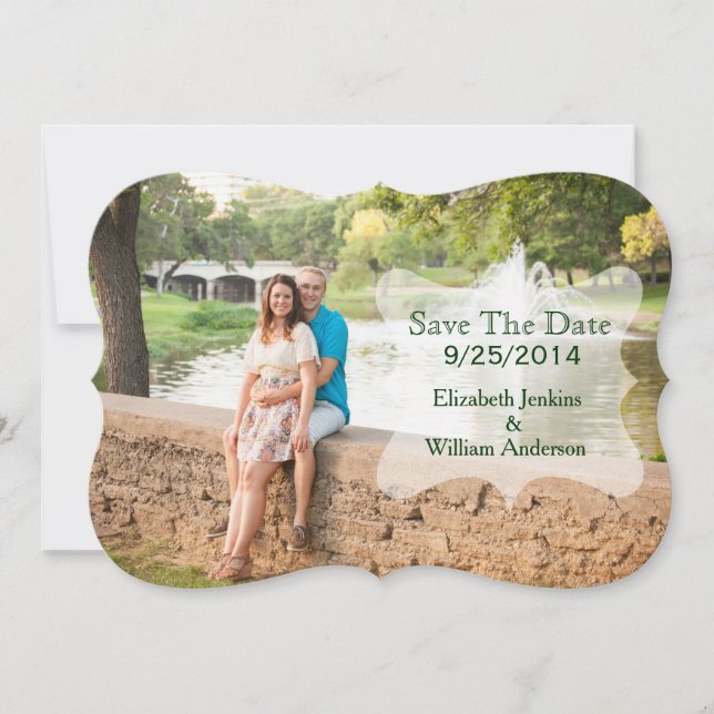 Stylish Photo Wedding Save The Date Card (Front)