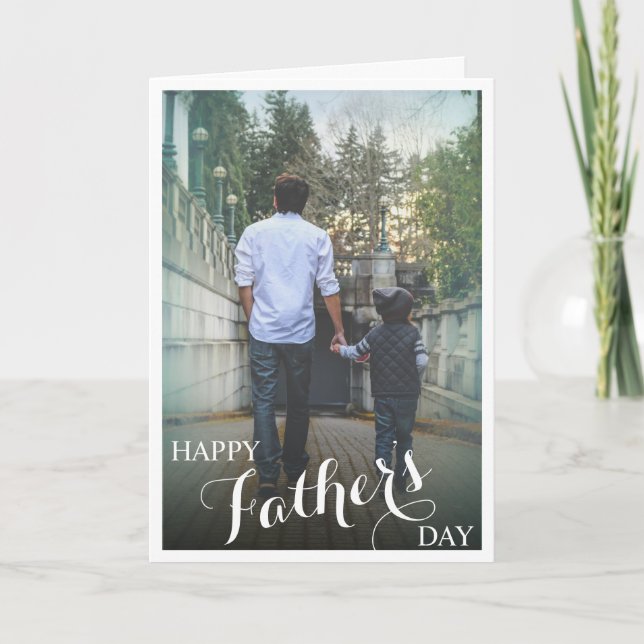 Stylish Photograph Happy Father's Day Card (Front)