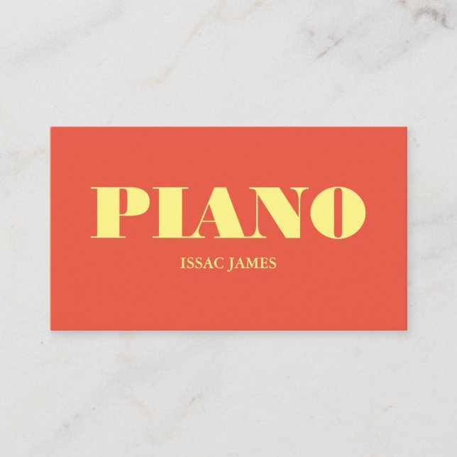 Stylish Pianist, Professional Musician Business Card (Front)